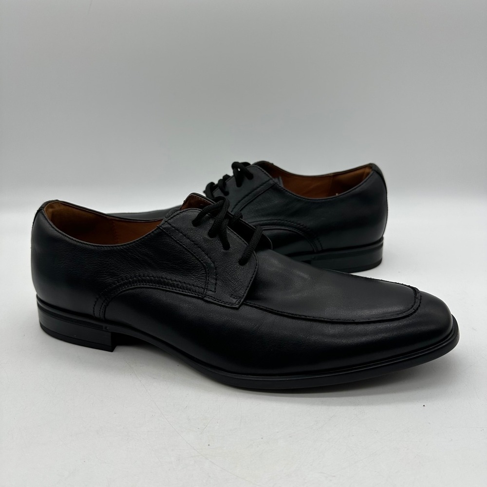 Florsheim 15205-001 Mens 11.5 Black Leather Zaffiro Moc Toe Oxford Dress Shoes
